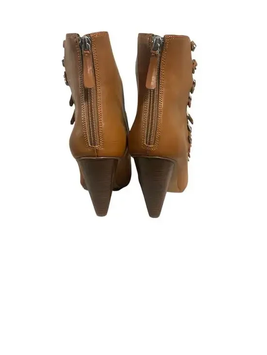 BCBGeneration Alise Tan Caged Gladiator Strappy Heeled Booties - Picture 3 of 4